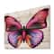 Designart - Bright Pink Butterfly Portrait - Modern Print on Natural Pine Wood